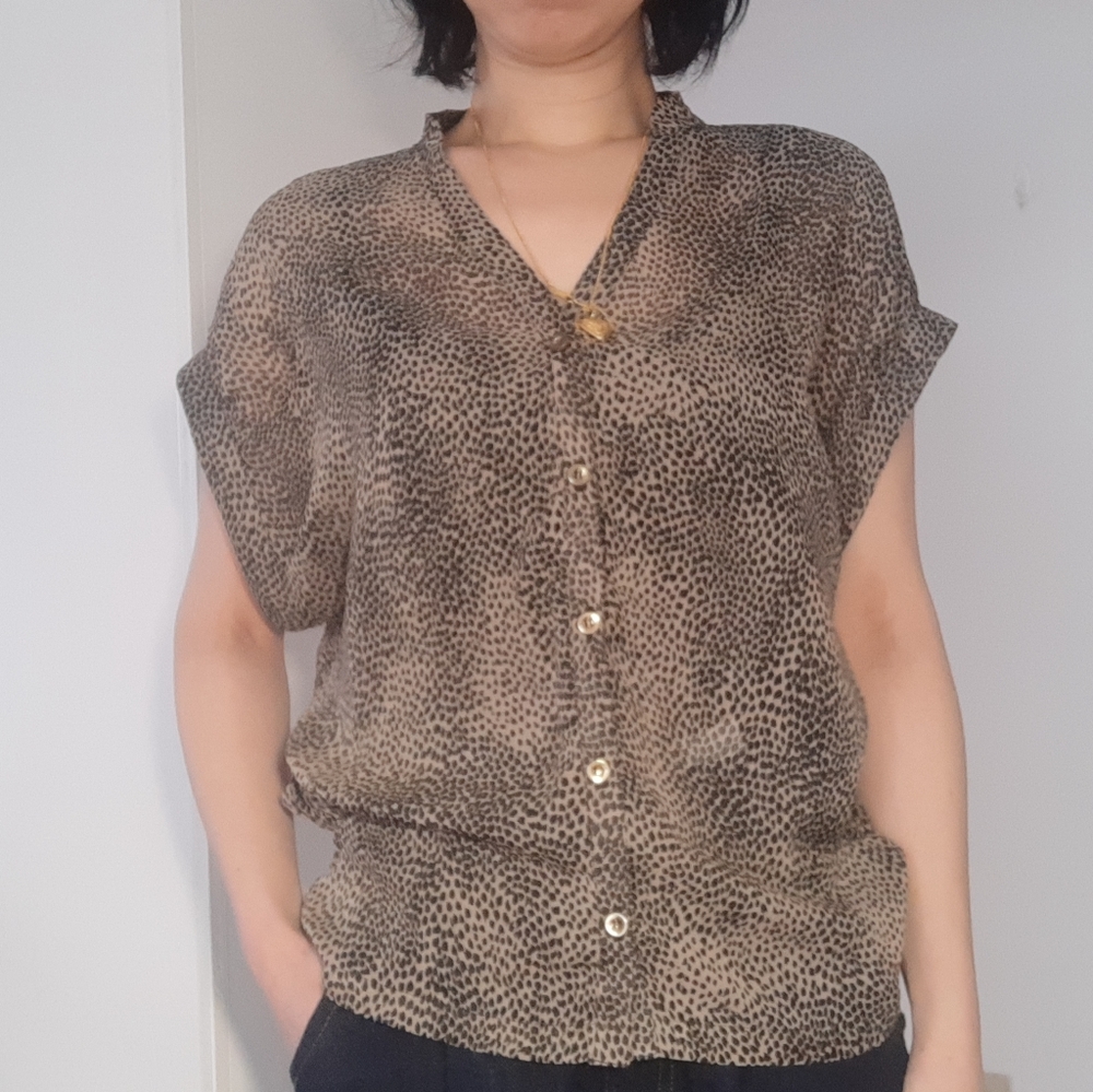 Topshop Leopard Prints Chiffon Top